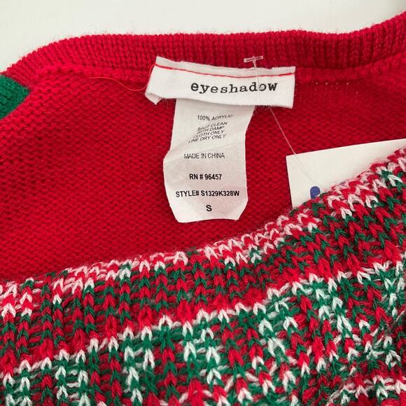 Ugly Christmas Sweater Knit Romper Overalls Shorts Suspenders Holiday S Festive - Picture 3 of 12